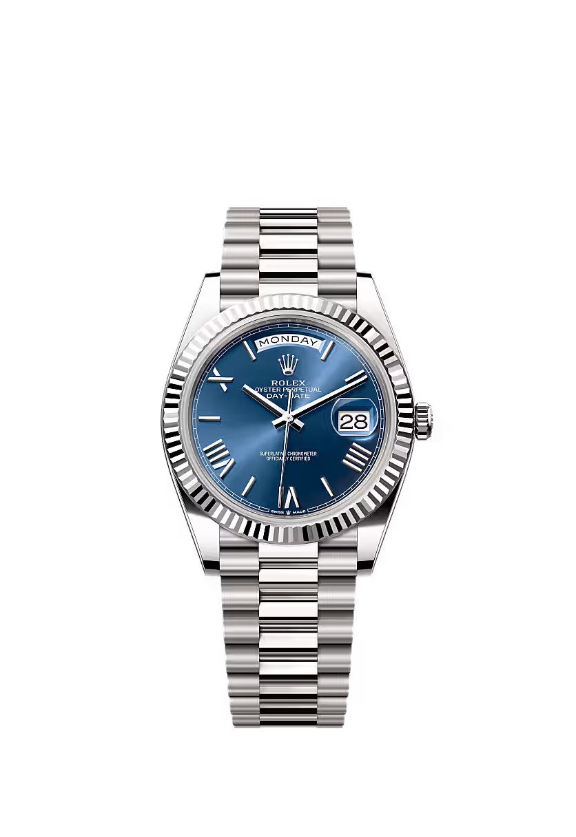 Rolex Day-Date cadran bleu or jaune 18 carats — SALCIR Sénégal