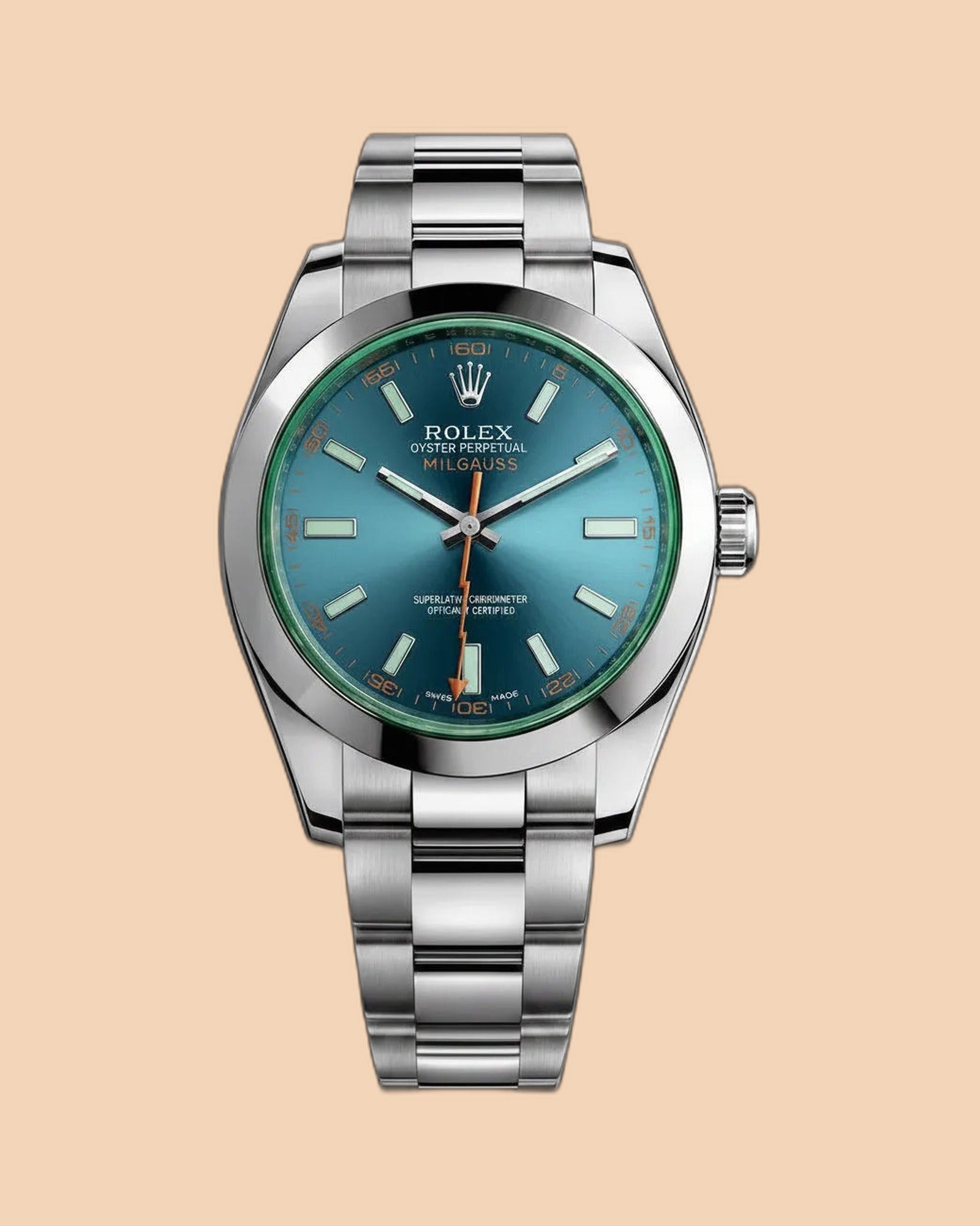 Montre SALCIR Héritage Éclair sur fond crème — montre classique cadran bleu à Dakar