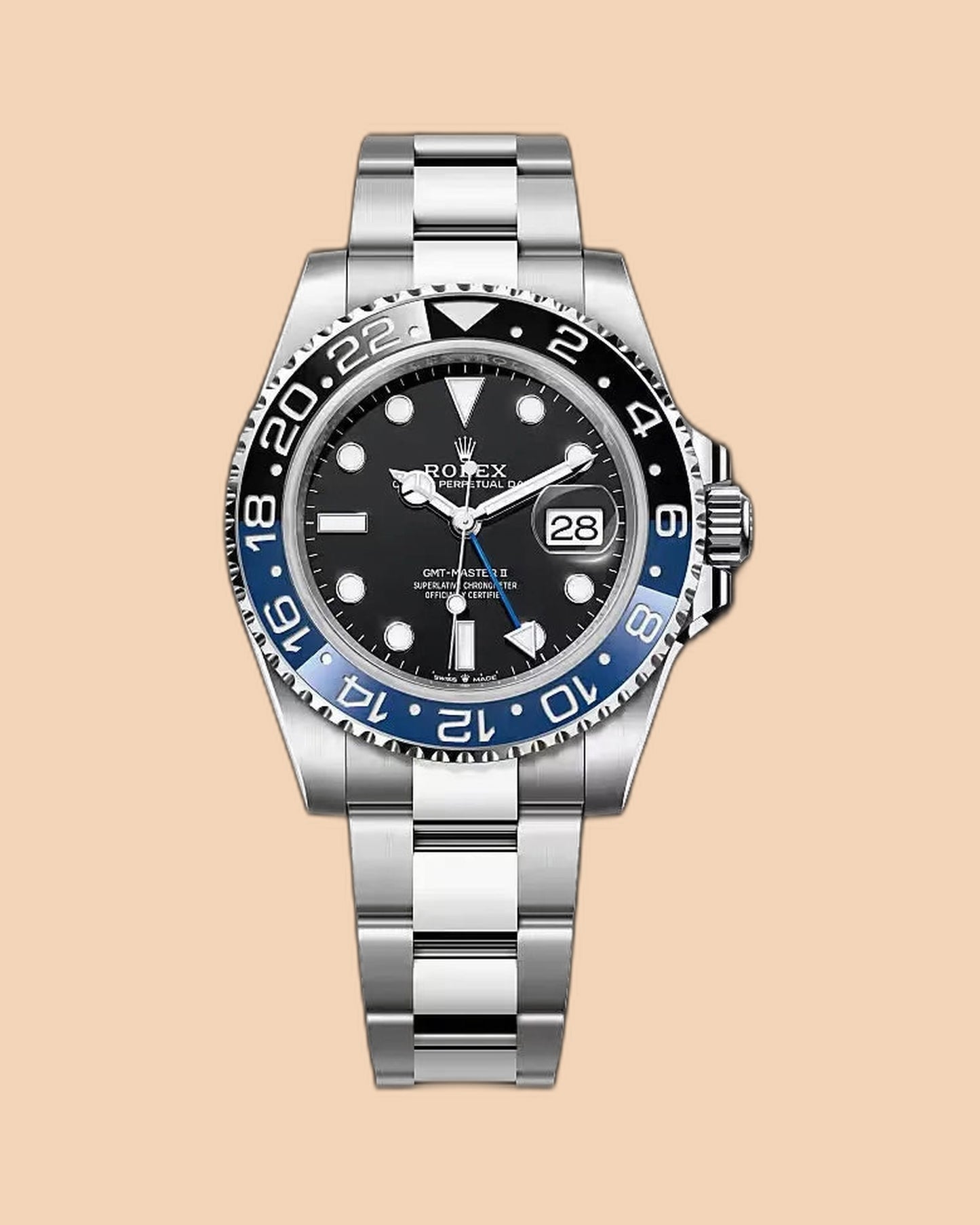 Montre SALCIR Horizon Nuit sur fond crème — montre voyageur lunette bleu et noir à Dakar