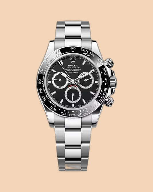Montre SALCIR Piste Argent cadran noir sur fond crème — chronographe acier à Dakar