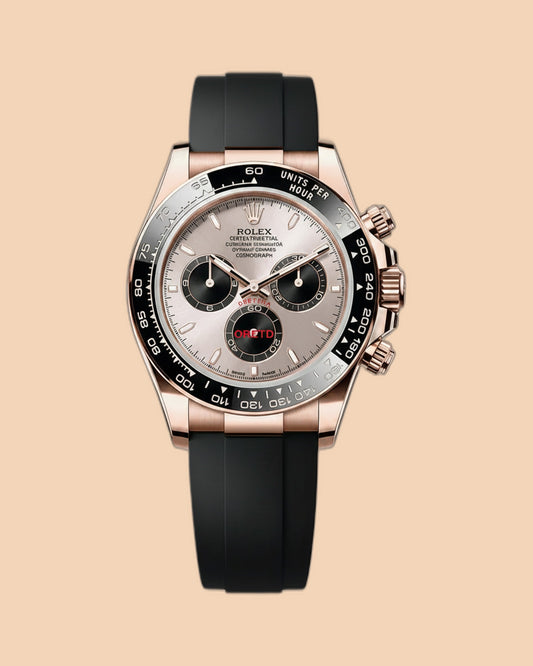Montre SALCIR Piste Étalon sur fond crème — chronographe cadran champagne à Dakar